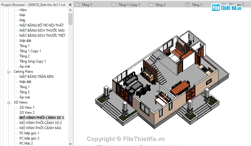 mẫu biệt thự 2 tầng revit,file revit biệt thự 2 tầng,bản vẽ revit biệt thự 2 tầng,file revit biệt thự,Revit Biệt thự 2  tầng